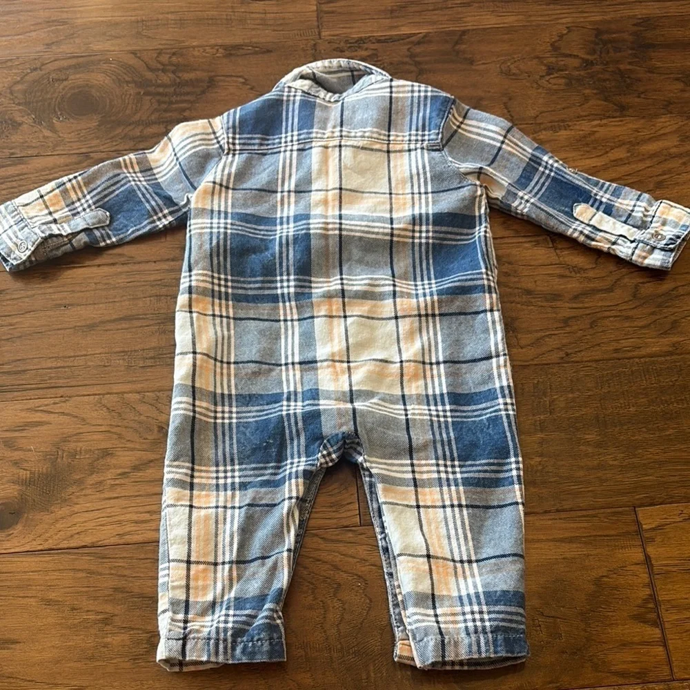 7 for all mankind Plaid Baby Onesie Polo Outfit